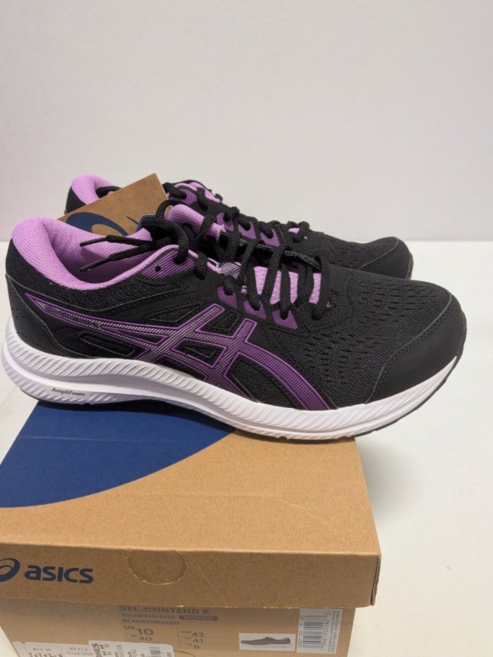 New Asics Gel-Contend 8 Womens Black Orchid 1012B320-005 Sz 10